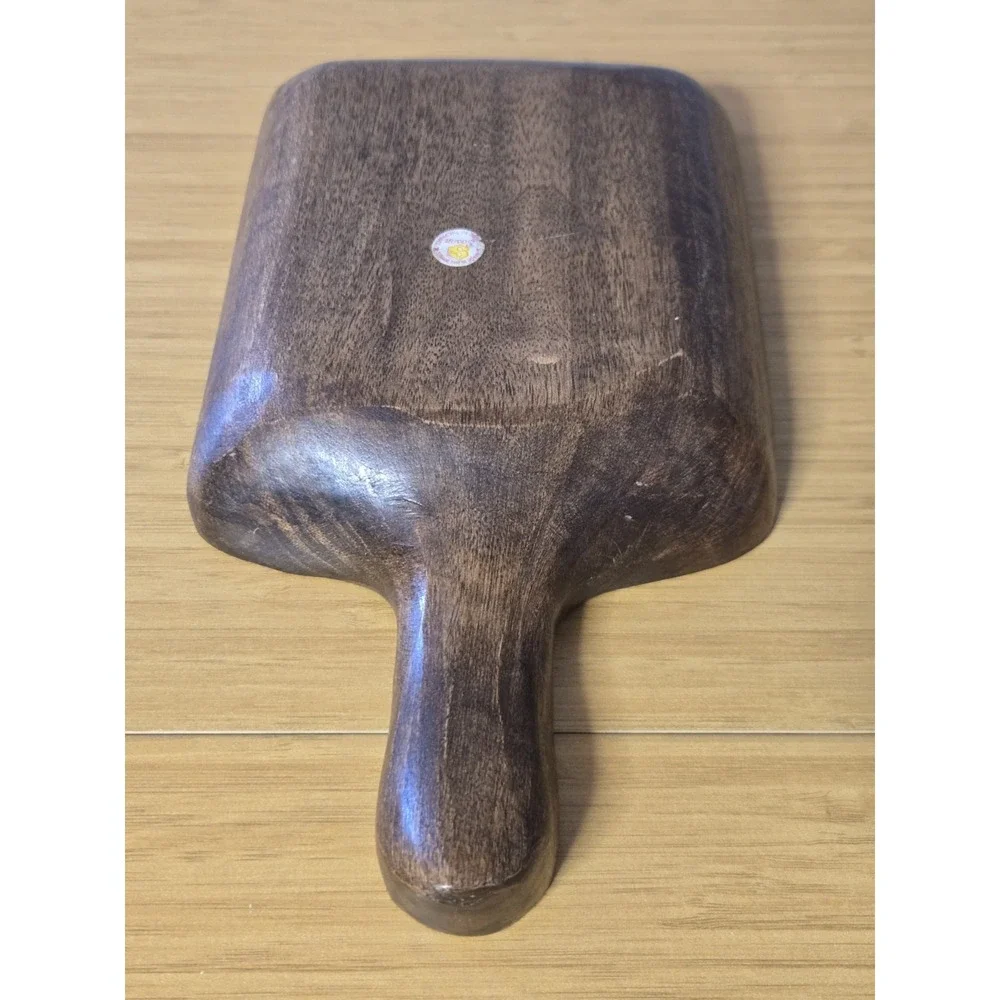 Vintage Sosan Monkey Pod Wood Scoop Tray. Handcrafted Piece. Made In Philippines